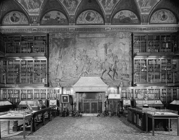Pierpont Morgan Library, E. 36th St., New York City. Main room, from entrance door. Foto by Gottscho-Schleisner, Inc., photographer,
